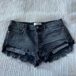 Free people black jean shorts.
